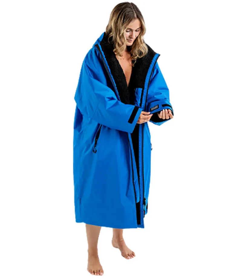 Dryrobe Adult Advance Long Sleeve Change Robe V3 Large Cobalt Blue/Black-3